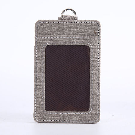 Bild von PU ID-Karte Halter Grau 11cm x 7.2cm, 1 Stück