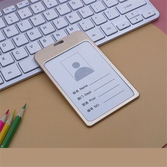 Picture of Aluminum Alloy ID Card Badge Holders Gold Plated 12cm x 7.5cm, 1 Piece