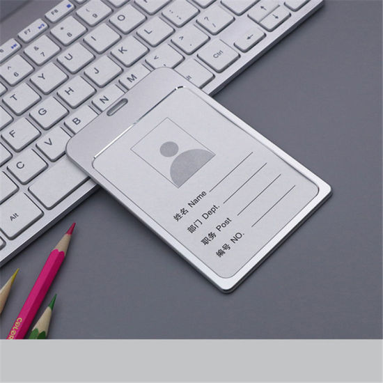 Изображение Aluminum Alloy ID Card Badge Holders Silver Plated 12cm x 7.5cm, 1 Piece