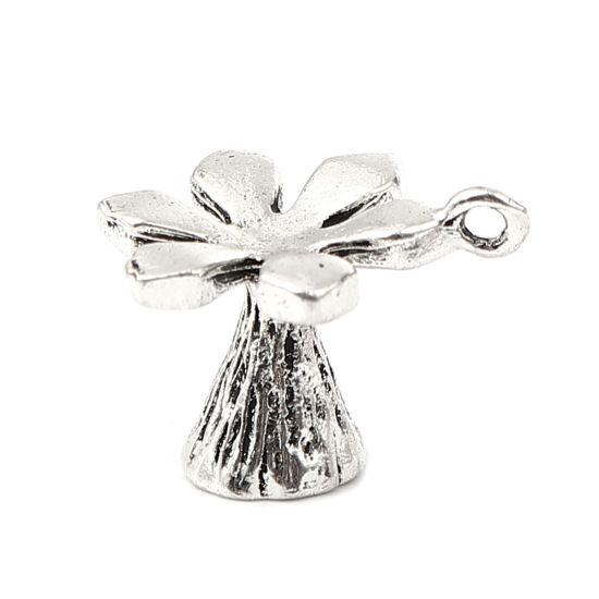 Immagine di Zinc Based Alloy Charms Daffodil Flower Antique Silver Color 24mm x 18mm, 3 PCs