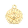Picture of Zinc Based Alloy Religious Charms Oval Gold Plated Eye of Providence/ All-seeing Eye 15mm x 14mm, 10 PCs