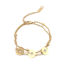 Image de Stainless Steel Bracelets Gold Plated White Round Star Imitation Turquoise 16cm(6 2/8") long, 1 Piece