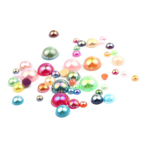 Picture of Acrylic Dome Seals Cabochon Hemispherical At Random AB Color 8mm Dia, 100 PCs