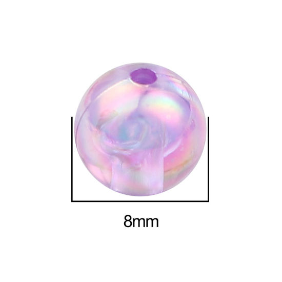 Bild von Acryl Perlen Rund Zufällig Mix AB Farbe ca. 8mm D., Loch:ca. 2.2mm, 500 Stück