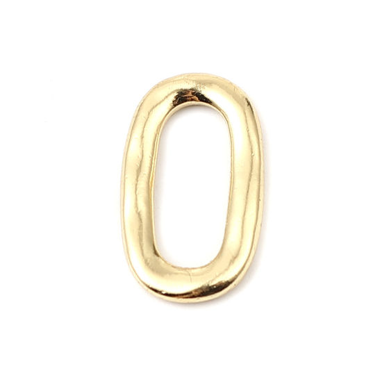 Immagine di Lega di Zinco Charms Ovale 16K Vero Oro Placcato 17mm x 10mm , 10 Pz