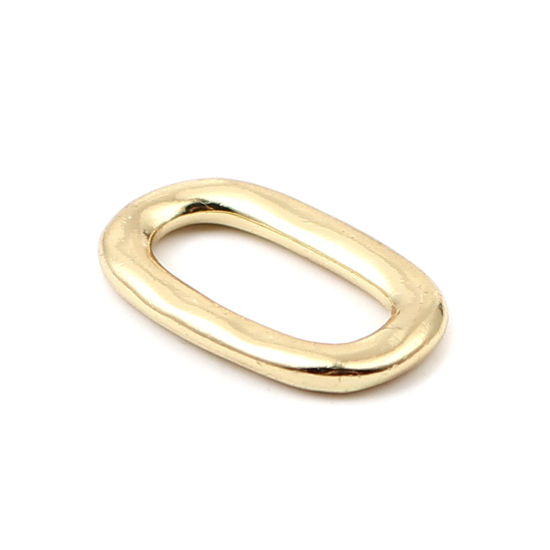 Immagine di Lega di Zinco Charms Ovale 16K Vero Oro Placcato 17mm x 10mm , 10 Pz