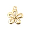 Image de Breloques en Alliage de Zinc Fleur Plaqué Or Véritable 16K 18mm x 15mm, 10 Pcs