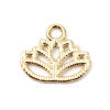 Image de Breloques Religieux en Alliage de Zinc Fleur de Lotus Plaqué Or Véritable 16K 17mm x 15mm, 10 Pcs