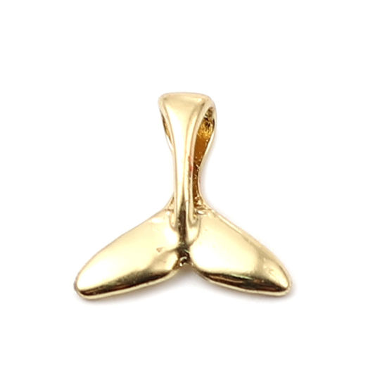 Immagine di Lega di Zinco Charms Fishtail 16K Vero Oro Placcato 16mm x 16mm , 10 Pz