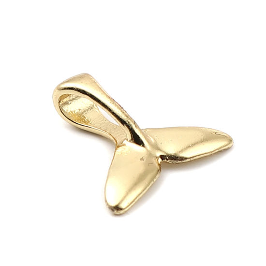 Immagine di Lega di Zinco Charms Fishtail 16K Vero Oro Placcato 16mm x 16mm , 10 Pz