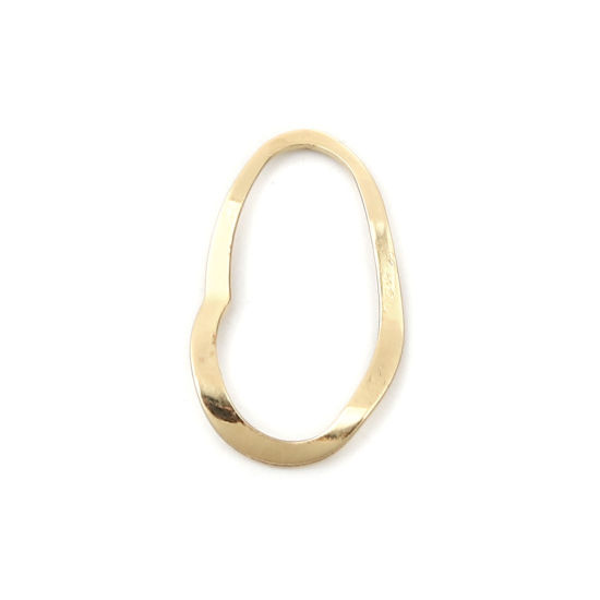 Immagine di Lega di Zinco Charms Ovale 16K Vero Oro Placcato 28mm x 16mm , 5 Pz