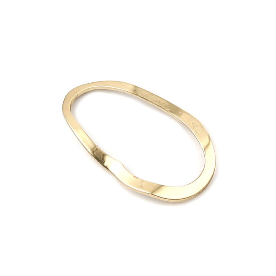 Immagine di Lega di Zinco Charms Ovale 16K Vero Oro Placcato 28mm x 16mm , 5 Pz
