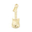 Picture of Zinc Based Alloy Music Pendants Guitar Musical Instrument 16K Real Gold Plated 32mm x 10mm, 5 PCs