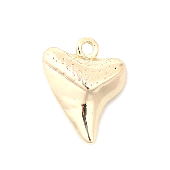 Picture of Zinc Based Alloy Charms Tooth 16K Real Gold Plated 20mm x 16mm, 5 PCs