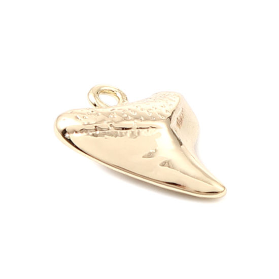 Picture of Zinc Based Alloy Charms Tooth 16K Real Gold Plated 20mm x 16mm, 5 PCs