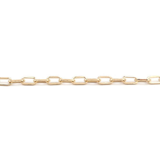 Image de 1 Pièce Bracelets Chaîne Maille Forçat Simple Couleur Or 16K Ovale 22.5cm long