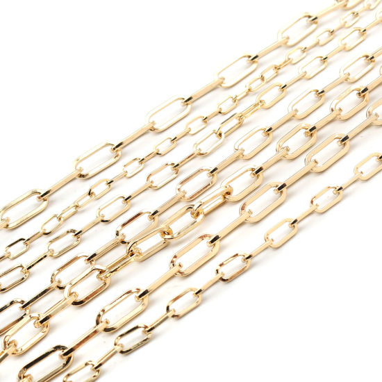 Picture of 16K Gold Color Oval Bracelets 22.5cm(8 7/8") long, 1 Piece