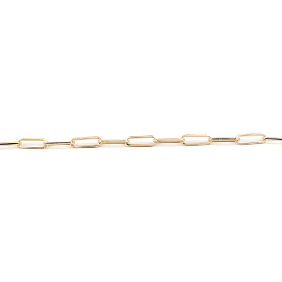 Picture of 1 Piece Simple 16K Gold Color Link Cable Chain Oval Bracelets 22cm(8 5/8") long