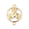 Imagen de Zamak Conectores Ronda 16K Oro Real Chapado Filigrana 28mm x 20mm, 5 Unidades