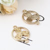 Imagen de Zamak Conectores Ronda 16K Oro Real Chapado Filigrana 28mm x 20mm, 5 Unidades