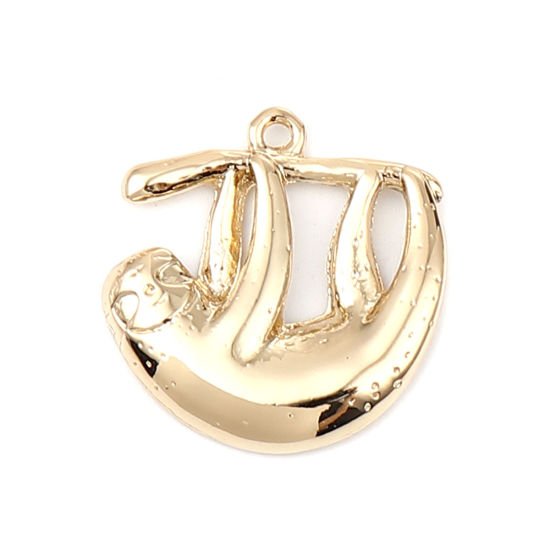 Immagine di Lega di Zinco Charms Bradipo Animale 16K Vero Oro Placcato 25mm x 25mm , 5 Pz