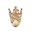 Picture of Zinc Based Alloy Beads Caps Oval 16K Real Gold Plated Filigree (Fit Beads Size: 20mm Dia.) 30mm x 20mm, 2 PCs