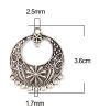 Imagen de Zinc Based Alloy Connectors Round Antique Silver Color Flower 36mm x 29mm, 20 PCs