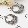 Imagen de Zinc Based Alloy Connectors Round Antique Silver Color Flower 36mm x 29mm, 20 PCs