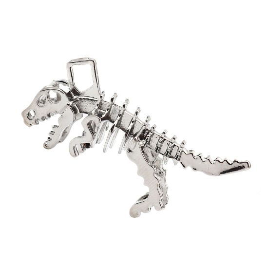 Immagine di Zinc Based Alloy Pendants Dinosaur Animal Silver Tone 35mm x 28mm, 2 PCs