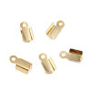 Picture of 304 Stainless Steel Cord End Crimp Caps Rectangle Gold Plated (Fits 3mm Cord) 9mm x 4mm, 30 PCs