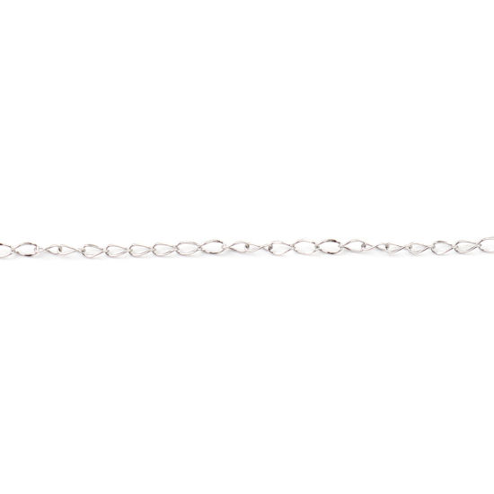 Picture of 304 Stainless Steel Link Curb Chain Necklace Silver Tone 45cm(17 6/8") long, 1 Piece