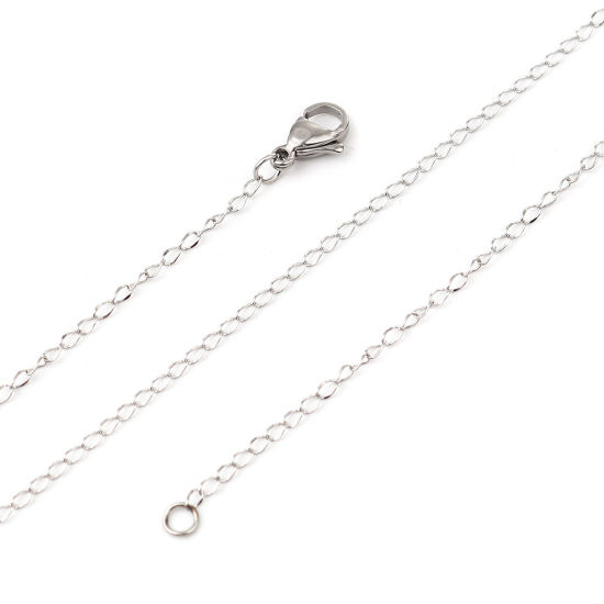 Picture of 304 Stainless Steel Link Curb Chain Necklace Silver Tone 45cm(17 6/8") long, 1 Piece