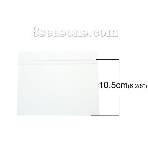 Picture of Clear Horizontal Plastic ID Card Badge Holder 16mm x13mm( 5/8" x 4/8"), 10 PCs
