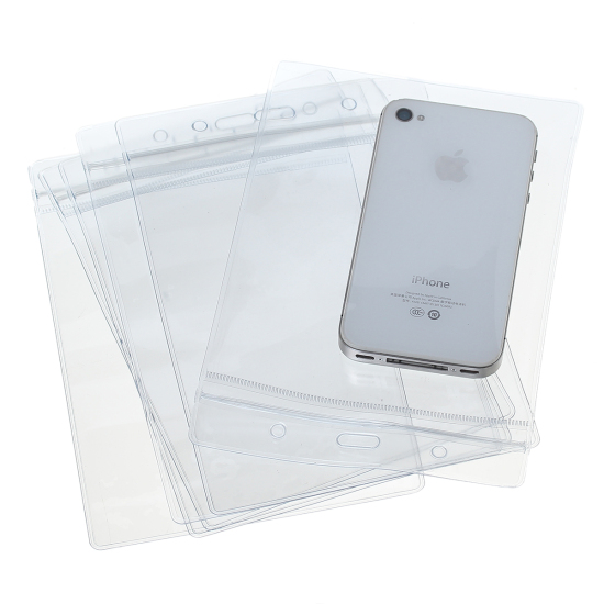 Picture of Clear Vertical Plastic ID Card Badge Holder 17.5cm x 11.8cm(6 7/8" x4 5/8"), 10 PCs