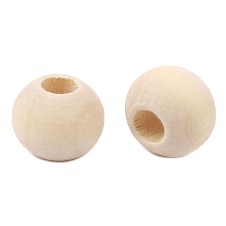 Picture of Hinoki Wood Spacer Beads Round Natural 