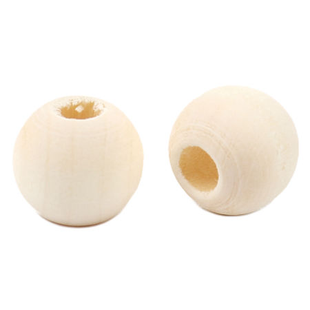 Picture of Hinoki Wood Spacer Beads Round Natural 
