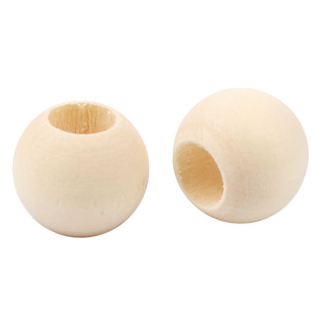 Picture of Hinoki Wood Spacer Beads Round Natural 