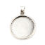 Immagine di Zinc Based Alloy Cabochon Settings Pendants Round Disc Antique Silver Color (Fits 20mm Dia.) 32mm x 23mm, 10 PCs