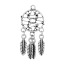 Picture of Zinc Metal Alloy Pendants Feather Dreamcatcher Antique Silver Color Hollow 46mm(1 6/8") x 21mm( 7/8"), 10 PCs