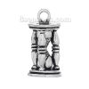 Picture of Zinc Metal Alloy 3D Charm Pendants Hourglass Antique Silver Color 22mm( 7/8") x 11mm( 3/8"), 10 PCs