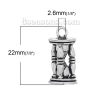 Picture of Zinc Metal Alloy 3D Charm Pendants Hourglass Antique Silver Color 22mm( 7/8") x 11mm( 3/8"), 10 PCs