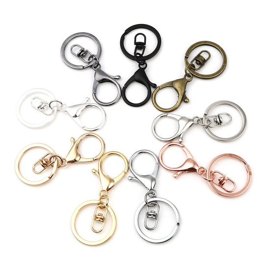 Image de Keychain & Keyring Chrome Plated Circle Ring Infinity Symbol 70mm x 30mm, 1 Packet ( 5 PCs/Packet)