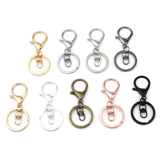 Image de Keychain & Keyring Silver Plated Circle Ring Infinity Symbol 70mm x 30mm, 1 Packet ( 5 PCs/Packet)