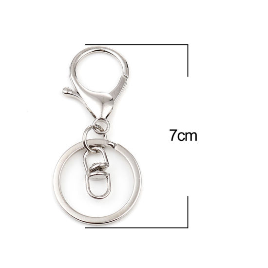 Image de Keychain & Keyring Silver Tone Circle Ring Infinity Symbol 70mm x 30mm, 1 Packet ( 5 PCs/Packet)