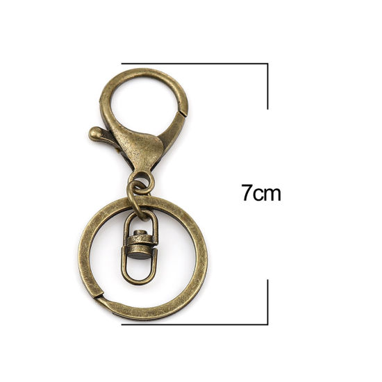 Image de Keychain & Keyring Antique Bronze Circle Ring Infinity Symbol 70mm x 30mm, 1 Packet ( 5 PCs/Packet)