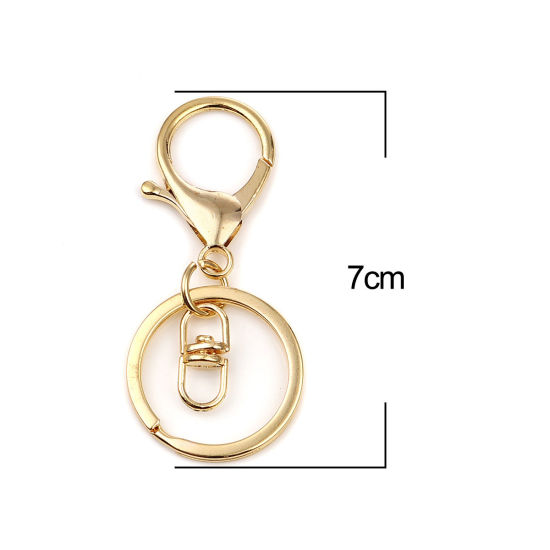 Picture of Keychain & Keyring Gold Plated Circle Ring Infinity Symbol 70mm x 30mm, 1 Packet ( 5 PCs/Packet)