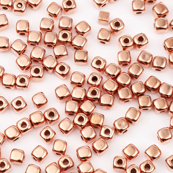 Picture of CCB Plastic Beads Square About 4mm x 4mm, Hole: Approx 1.5mm, 1 Packet (Approx 300 PCs/Packet)