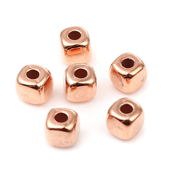 Picture of CCB Plastic Beads Square About 4mm x 4mm, Hole: Approx 1.5mm, 1 Packet (Approx 300 PCs/Packet)