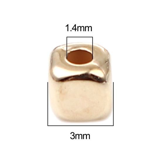 Picture of CCB Plastic Beads Square At Random Color Mixed About 3mm x 3mm, Hole: Approx 1.4mm, 1 Packet (Approx 500 PCs/Packet)