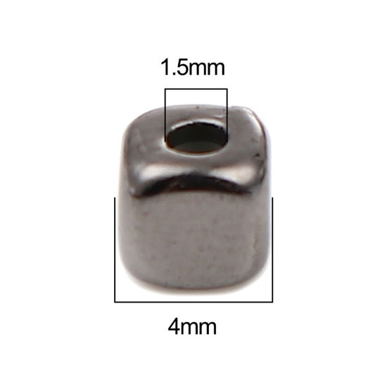 Picture of CCB Plastic Beads Square About 4mm x 4mm, Hole: Approx 1.5mm, 1 Packet (Approx 300 PCs/Packet)